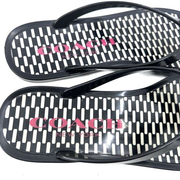 COACH Landon Black Thong Flip Flop Sandals - Picture 5 of 8